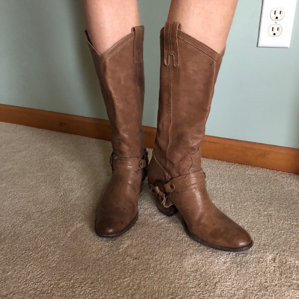 Brown Leather Frye Boots Gently Worn